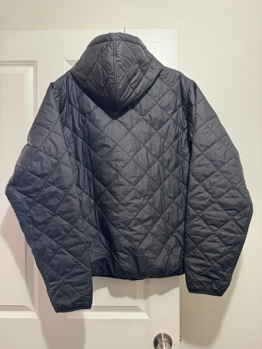 Patagonia Like New Black Diamond Quilted Hooded Puffer Jacket w/ Blue Zip Accent